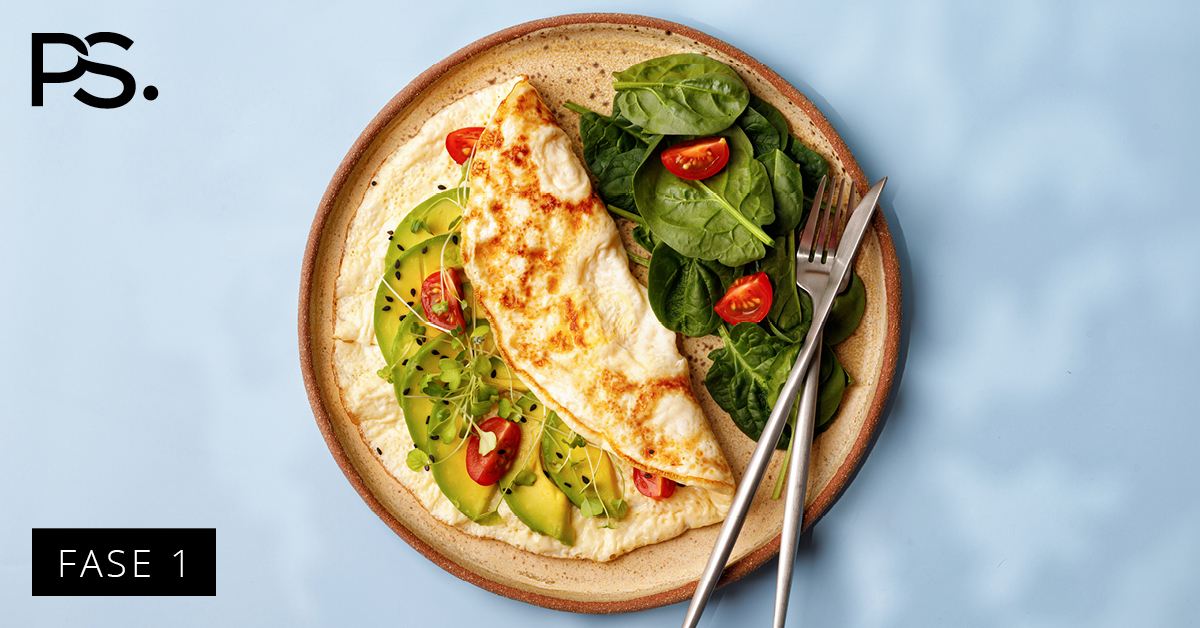 Omelett mit Avocado und Tomaten
