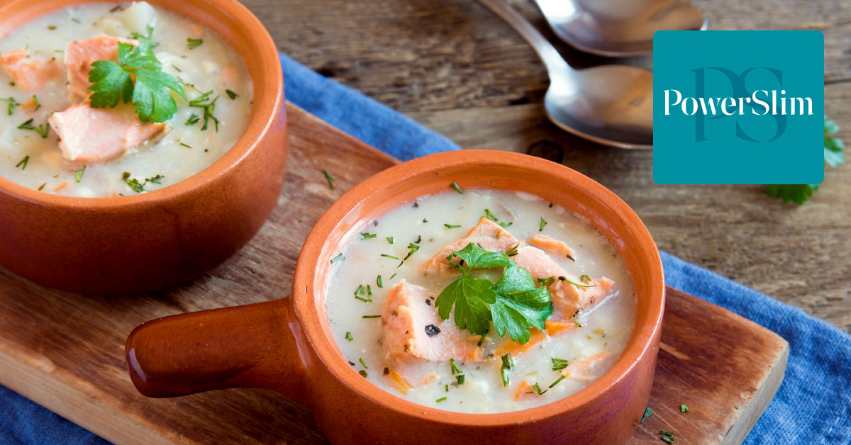 Fenchelsuppe mit Lachsstücken