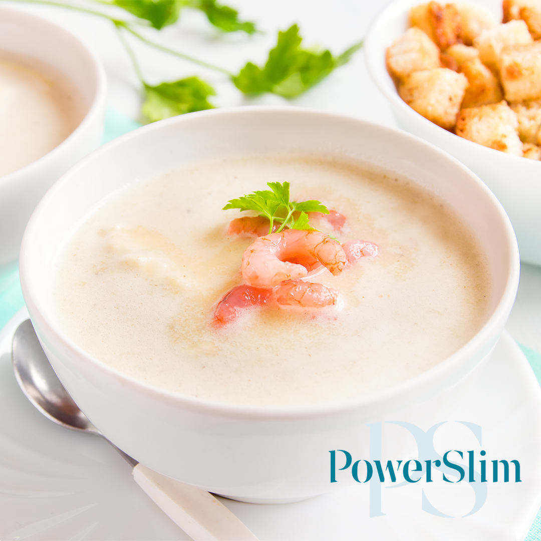 Blumenkohlsuppe mit Garnelen