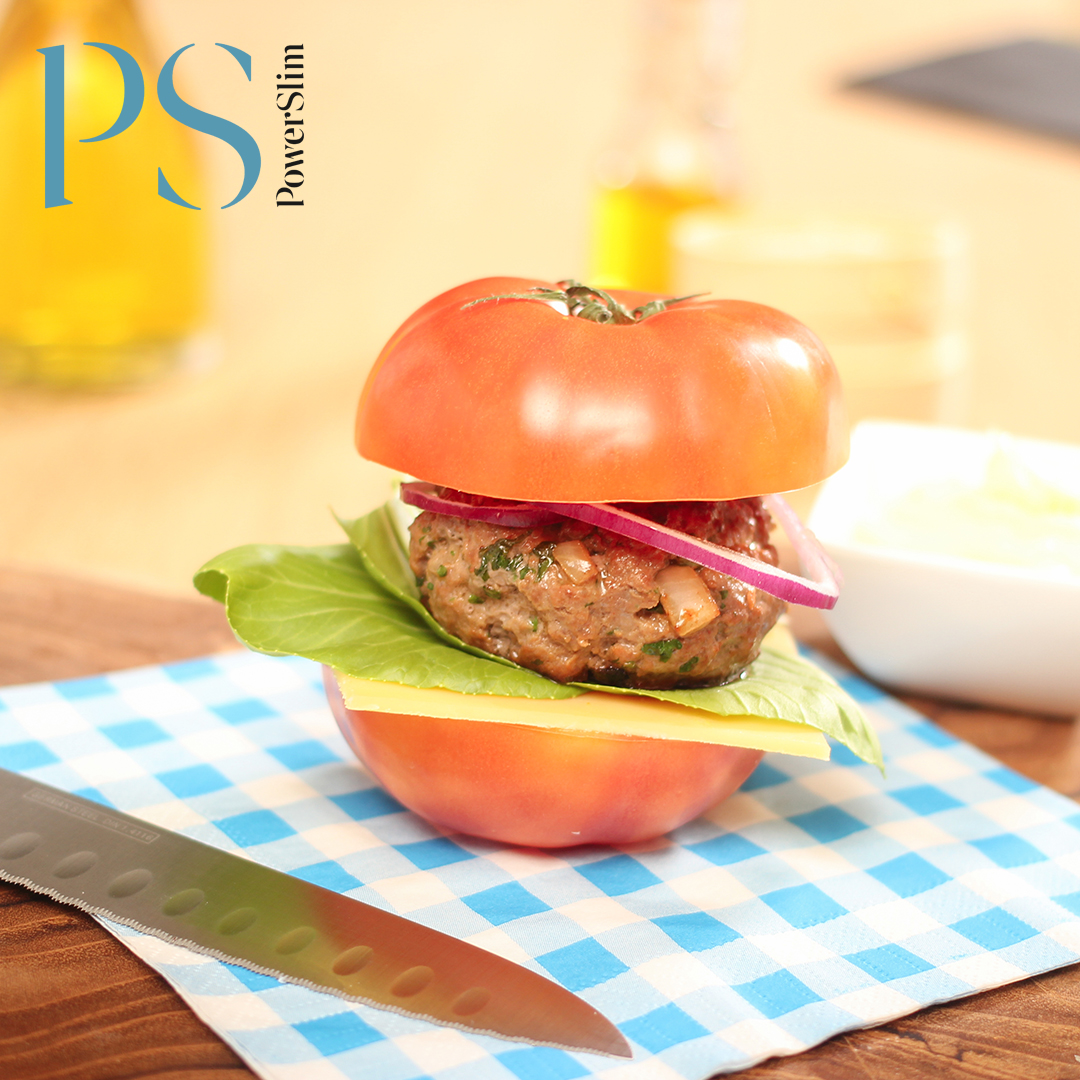 Tomaten-Cheeseburger