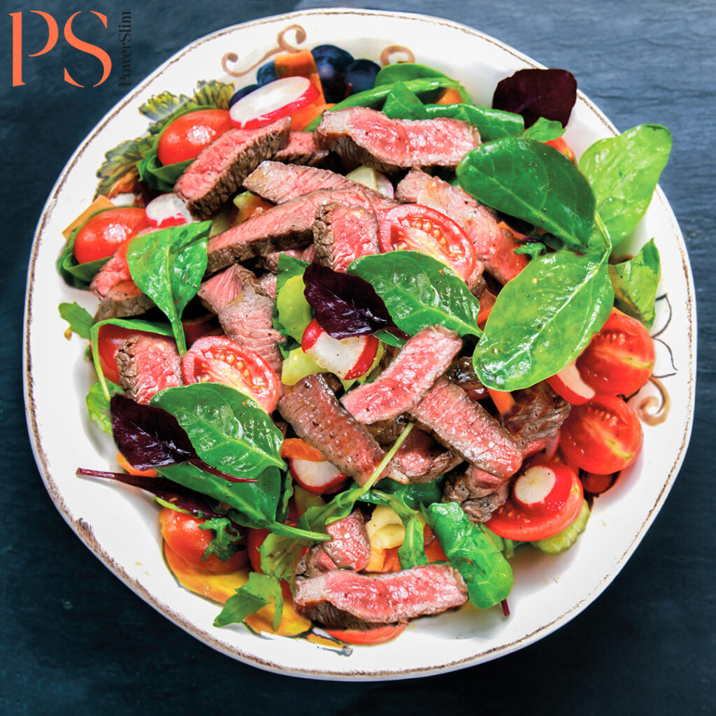 Steak-Sashimi-Salat