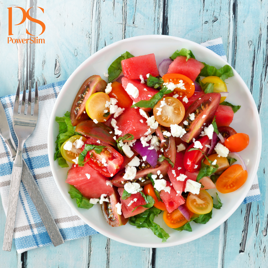 Tomaten-Wassermelonen-Salat mit Feta