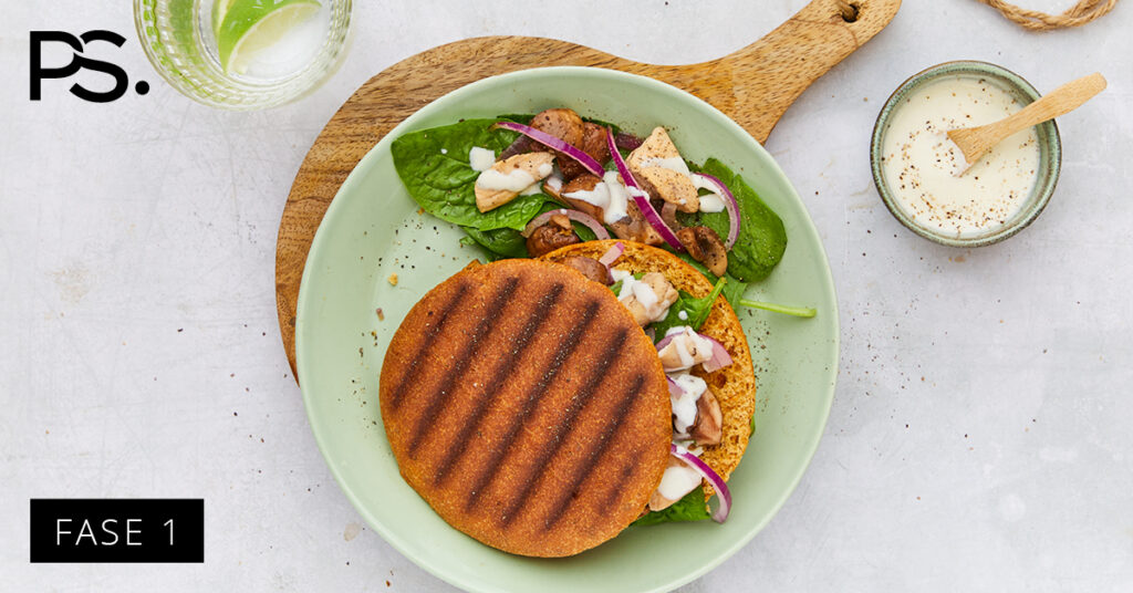 Pita mit Trüffelhähnchen und Champignons