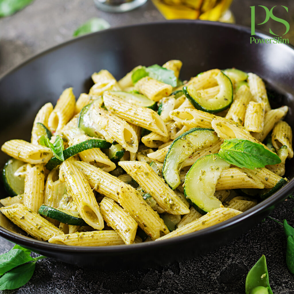 Pasta Pesto mit gegrillter Zucchini