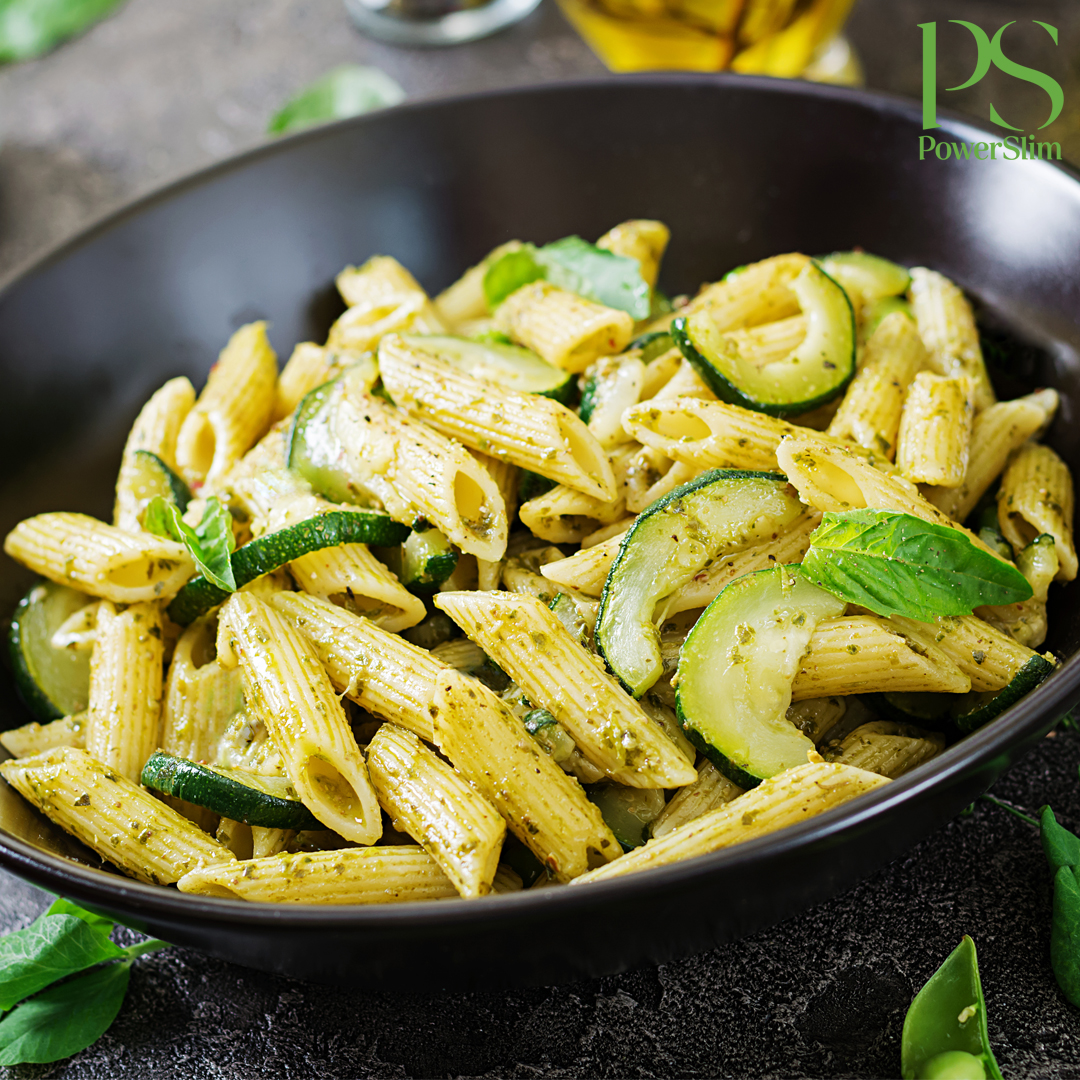 Pasta Pesto mit gegrillter Zucchini